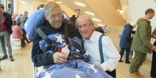 Kay N. und Bob Ross, Leiter des Ensembles "Blechschaden"